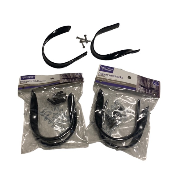 Better Homes & Garden drapery holdbacks black finish 3 sets - Picture 5 of 9